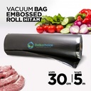 Plastik Vacuum BLACK Emboss Roll 30x500cm Vakum Embossed DELKOCHOICE