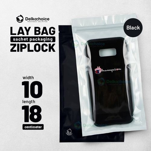Plastik Klip ZIPLOCK BAG 10x18CM BLACK Kemasan Aksesoris DELKOCHOICE