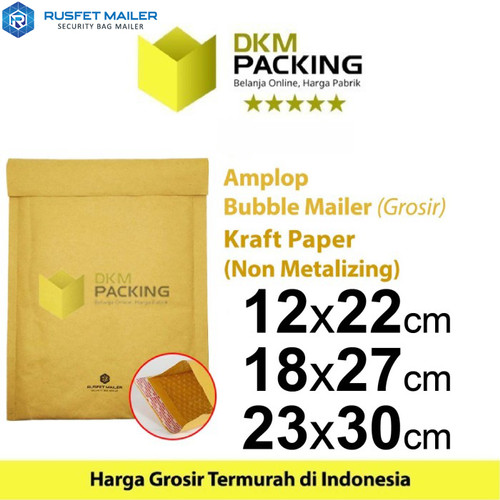 AMPLOP BUBBLE MAILER KRAFT PAPER BUBBLE WRAP ENVELOPE RUSFET