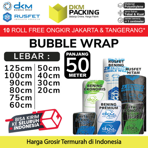 BubbleWrap 125cm x 50m Plastik Bubble Wrap Roll DKM PLUS PREMIUM MURAH