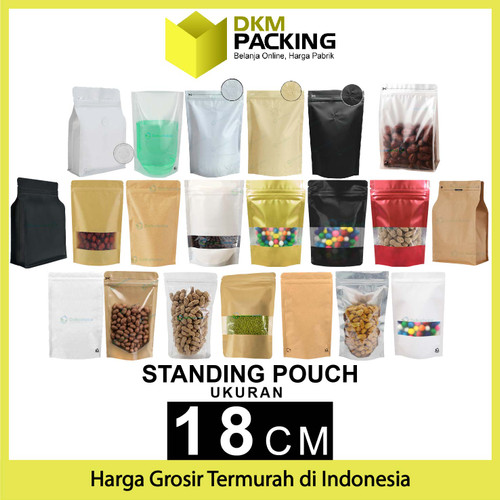 Standing Pouch Variasi Ukuran 18cm Plastik Klip Kemasan Sealer Makanan
