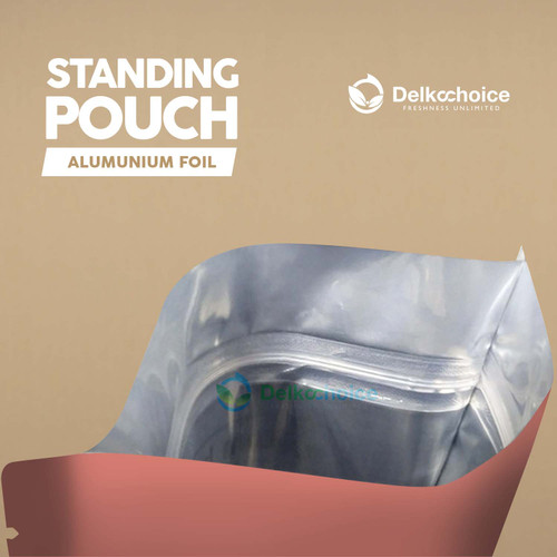 Standing Pouch Ziplock 14x22cm Plastik Klip Makanan Full Metalize Foil