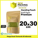 Kraft Paper 20x30cm Standing Pouch Window Ziplock Kemasan Makanan