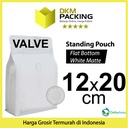 Flat Bottom VALVE 12x20cm Standing Pouch Ziplock Plastik Klip Putih