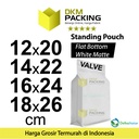 Flat Bottom VALVE Standing Pouch Ziplock Plastik Klip Kopi Putih