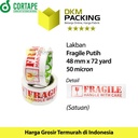Lakban FRAGILE Putih 48mm JANGAN DIBANTING HANDLE WITH CARE / SATUAN