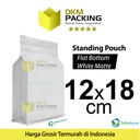Flat Bottom Putih 12x18cm Plastik Klip Standing Pouch Ziplock Kemasan
