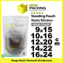 Standing Pouch 14x22cm WHITE MATTE WINDOW Plastik Kemasan Makanan