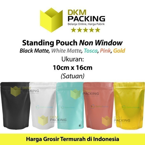 Plastik Klip 16x24cm Gold Full Metalize Foil Ziplock Standing Pouch