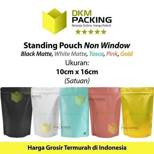 Plastik Klip 14x22cm Pink Full Metalize Foil Ziplock Standing Pouch