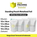 Plastik Klip 16x24cm White Full Metalize Foil Ziplock Standing Pouch