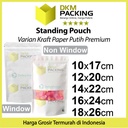 Standing Pouch 16x24cm White Kraft ZIPLOCK Plastik Klip Sealer Makanan