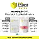 Standing Pouch 14x22cm White Kraft Window ZIPLOCK Plastik Klip Sealer