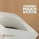 Plastik Klip White Kraft Window Standing Pouch Kemasan Makanan Snack ZIPLOCK DELKOCHOICE