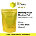 Standing Pouch 12x20cm Full Metalize Foil Ziplock Plastik Klip Makanan