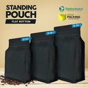 Plastik Klip Flat Bottom Hitam Standing Pouch Ziplock Kemasan Makanan