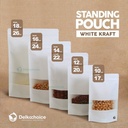 Plastik Klip White KRAFT Window 16x24cm Standing Pouch ZIPLOCK