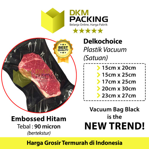 Plastik Vacuum BLACK EMBOSS BAG 20x30cm Vakum Embossed DELKOCHOICE