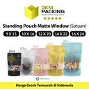 Standing Pouch 16x24cm BLACK MATTE WINDOW Plastik Kemasan Makanan