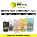Standing Pouch 9x15cm BLACK MATTE WINDOW Plastik Kemasan Makanan