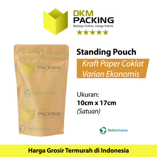 Standing Pouch Kraft Paper Ekonomis FULL ZIPLOCK DELKOCHOICE