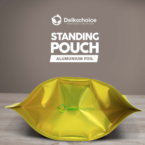 Plastik Klip 16x24cm Gold Full Metalize Foil Ziplock Standing Pouch