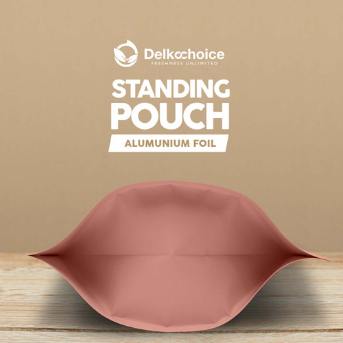 Plastik Klip 16x24cm Pink Full Metalize Foil Ziplock Standing Pouch