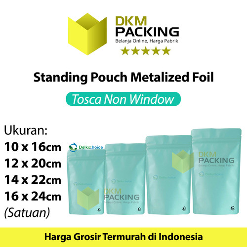Standing Pouch Full Metalize Foil Ziplock Plastik Klip Makanan