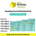 Standing Pouch Full Metalize Foil Ziplock Plastik Klip Makanan