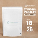 Standing Pouch 18x26cm White Kraft ZIPLOCK Plastik Klip Sealer Makanan