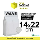 Flat Bottom VALVE Standing Pouch Ziplock Plastik Klip Kopi Putih
