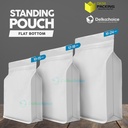 Flat Bottom Putih Plastik Klip Standing Pouch Ziplock Kemasan Makanan