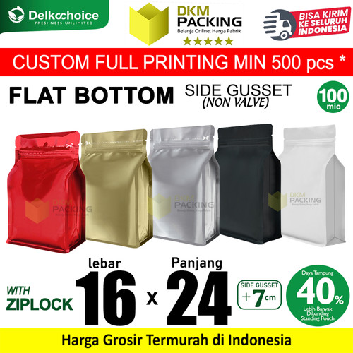 Plastik Klip Flat Bottom 16x24cm Standing Pouch Ziplock Kemasan
