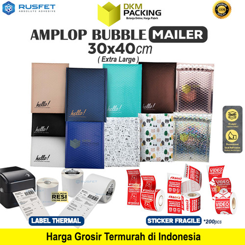 AMPLOP BUBBLE MAILER XTRA LARGE 30x40cm WRAP ENVELOPE RUSFET /SATUAN