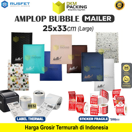 AMPLOP BUBBLE MAILER LARGE 25x33cm WRAP ENVELOPE RUSFET /SATUAN