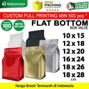Standing Pouch Flat Bottom Ziplock Plastik Klip Kemasan Makanan
