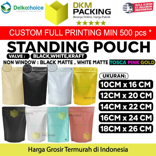 Standing Pouch Full Metalize Foil Ziplock Kemasan Makanan