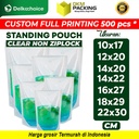 Plastik Standing Pouch Clear Bening NON Ziplock Kemasan Makanan