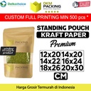 Standing Pouch Kraft Paper Window Ziplock Sealer Kemasan Makanan