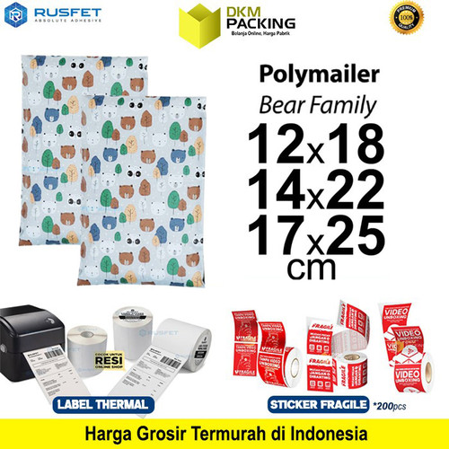Amplop Plastik Packing Polimailer Polymailer Bear Friend /SATUAN