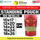 Plastik Kemasan Klip Red Ziplock Standing Pouch Window Sealer Makanan