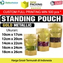 Plastik Kemasan Klip Gold Ziplock Standing Pouch Window Sealer Makanan