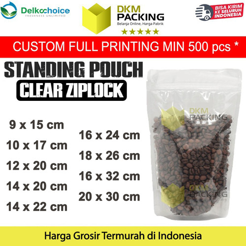 Standing Pouch Clear Plastik Klip Bening Ziplock Sealer Makanan