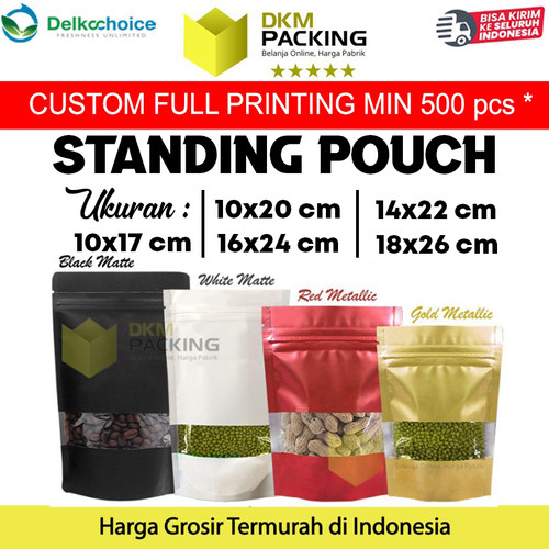 Plastik Klip Standing Pouch Window Ziplock Sealer Makanan Varian