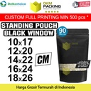 Plastik Klip Standing Pouch Black Window Ziplock Hitam Sealer Makanan