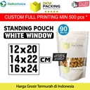 Plastik Klip Putih Standing Pouch Window Ziplock White Sealer Makanan