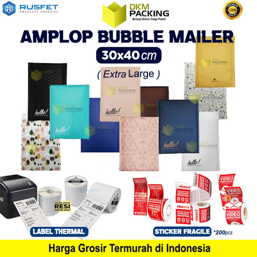 AMPLOP BUBBLE MAILER 30x40cm WRAP ENVELOPE RUSFET PREMIUM /SATUAN