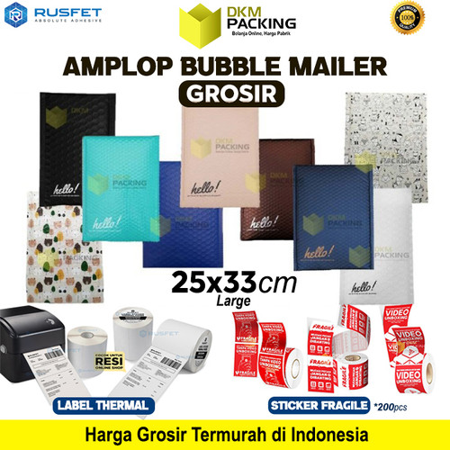AMPLOP BUBBLE MAILER 25x33cm WRAP ENVELOPE RUSFET PREMIUM /SATUAN