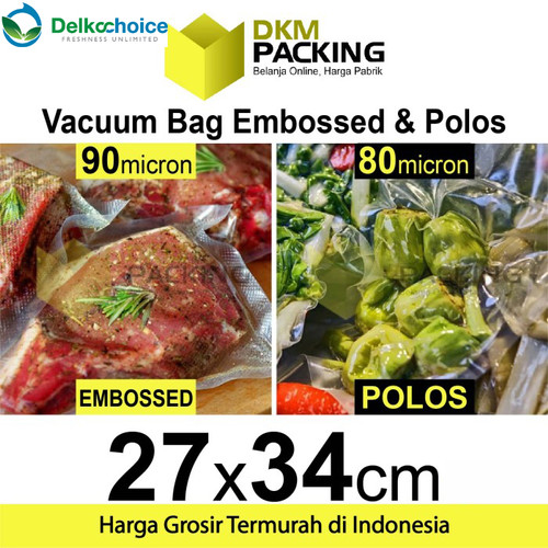 Plastik Vacuum Bag 27x34cm POLOS / EMBOSS Vacum Vakum Sealer /SATUAN