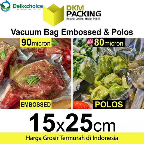 Plastik Vacuum Bag 15x25cm POLOS / EMBOSS Vacum Vakum Sealer /SATUAN